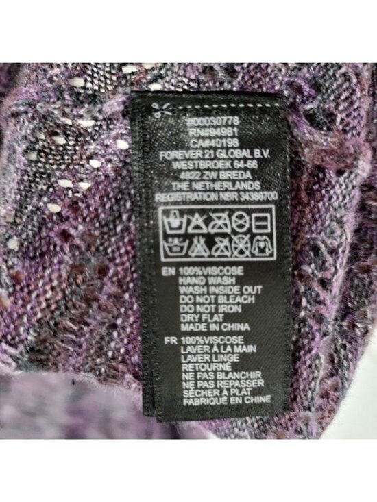 Boutique Forever 21 Stretch Long Purple Cardigan S - Picture 8 of 11